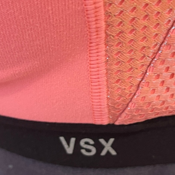 Victoria's Secret VSX Sports Bra Coral Watermelon Sparkly Mesh Sports Bra 34DD E - Picture 8 of 12